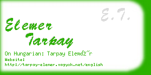 elemer tarpay business card